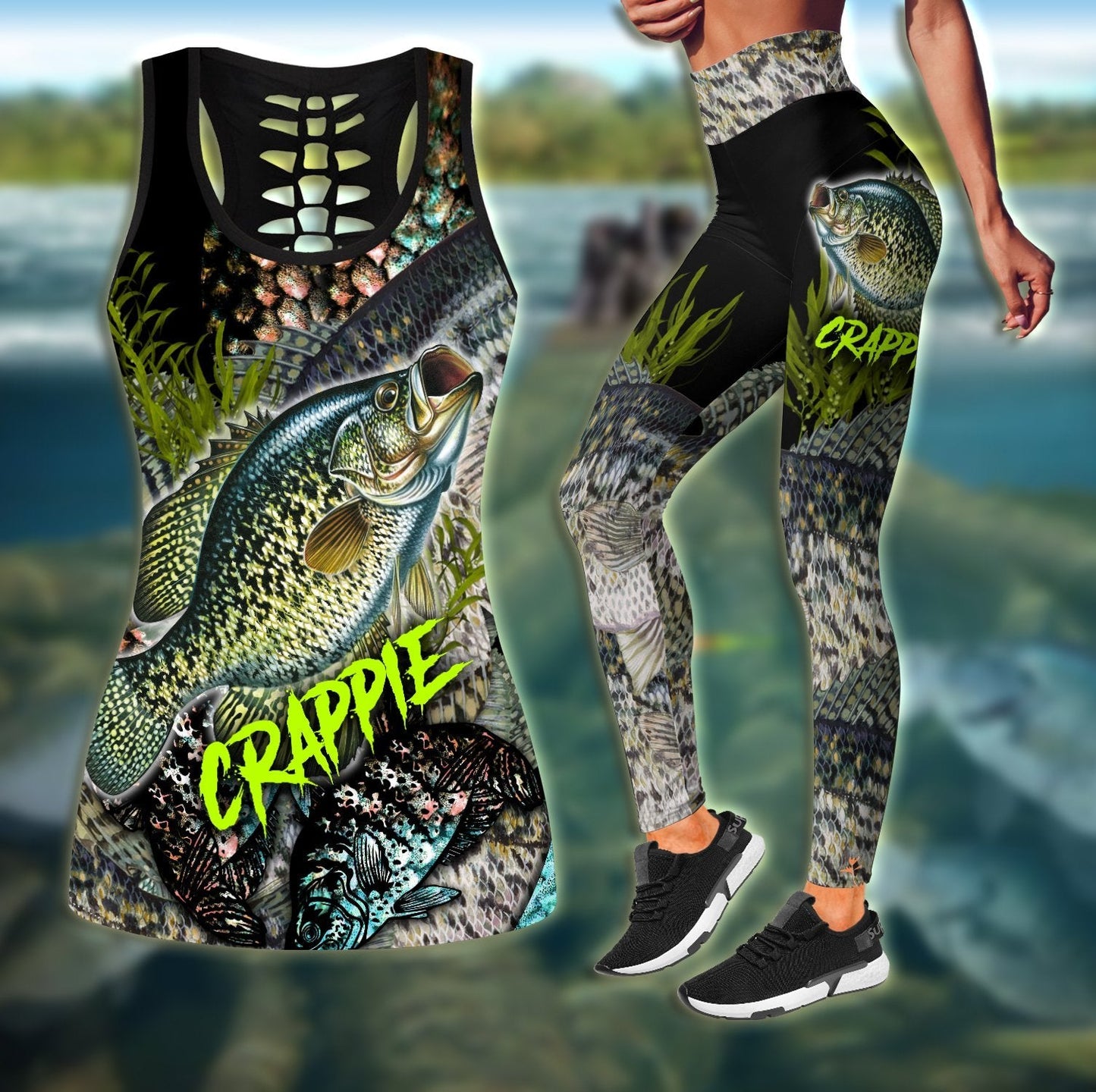 Crappie Fishing on skin Beautiful Camo Combo Tank + Legging TR210302 - Amaze Style™-Apparel