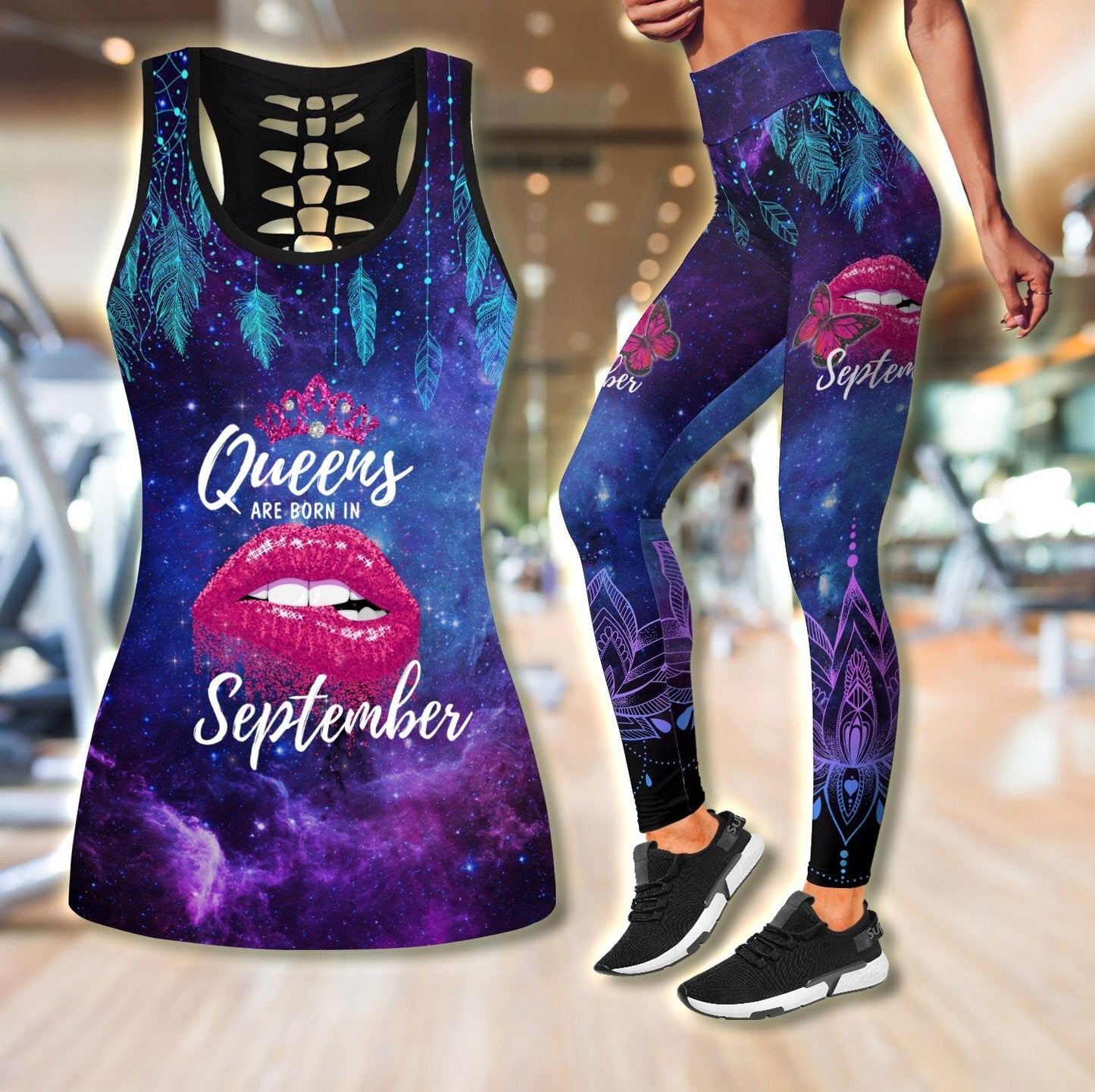 Queens are born in September Galaxy combo legging+tank TR2405209 - Amaze Style™-Apparel