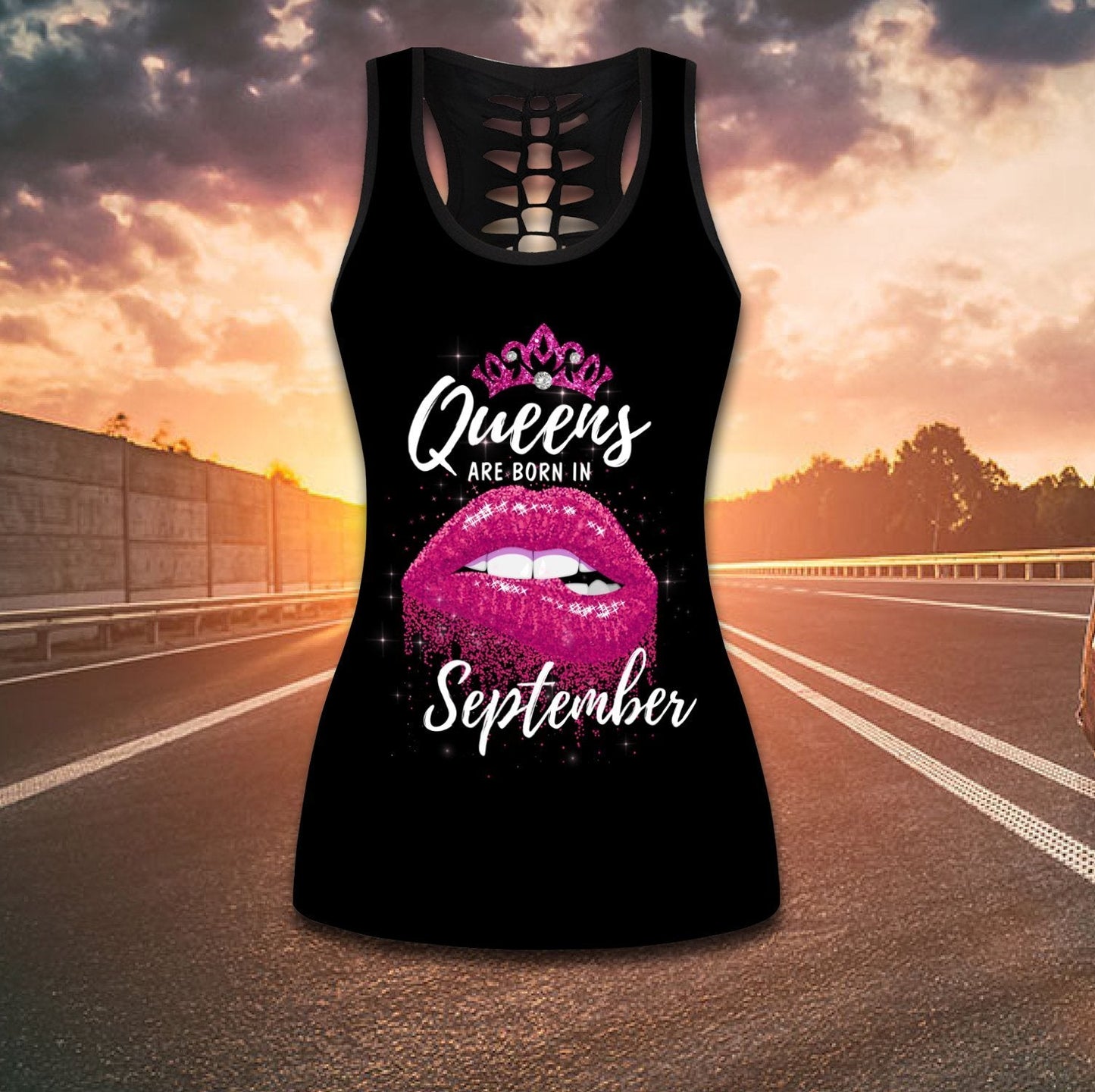 Queens are born in September Love rose combo legging+tank TR2505209S - Amaze Style™-Apparel