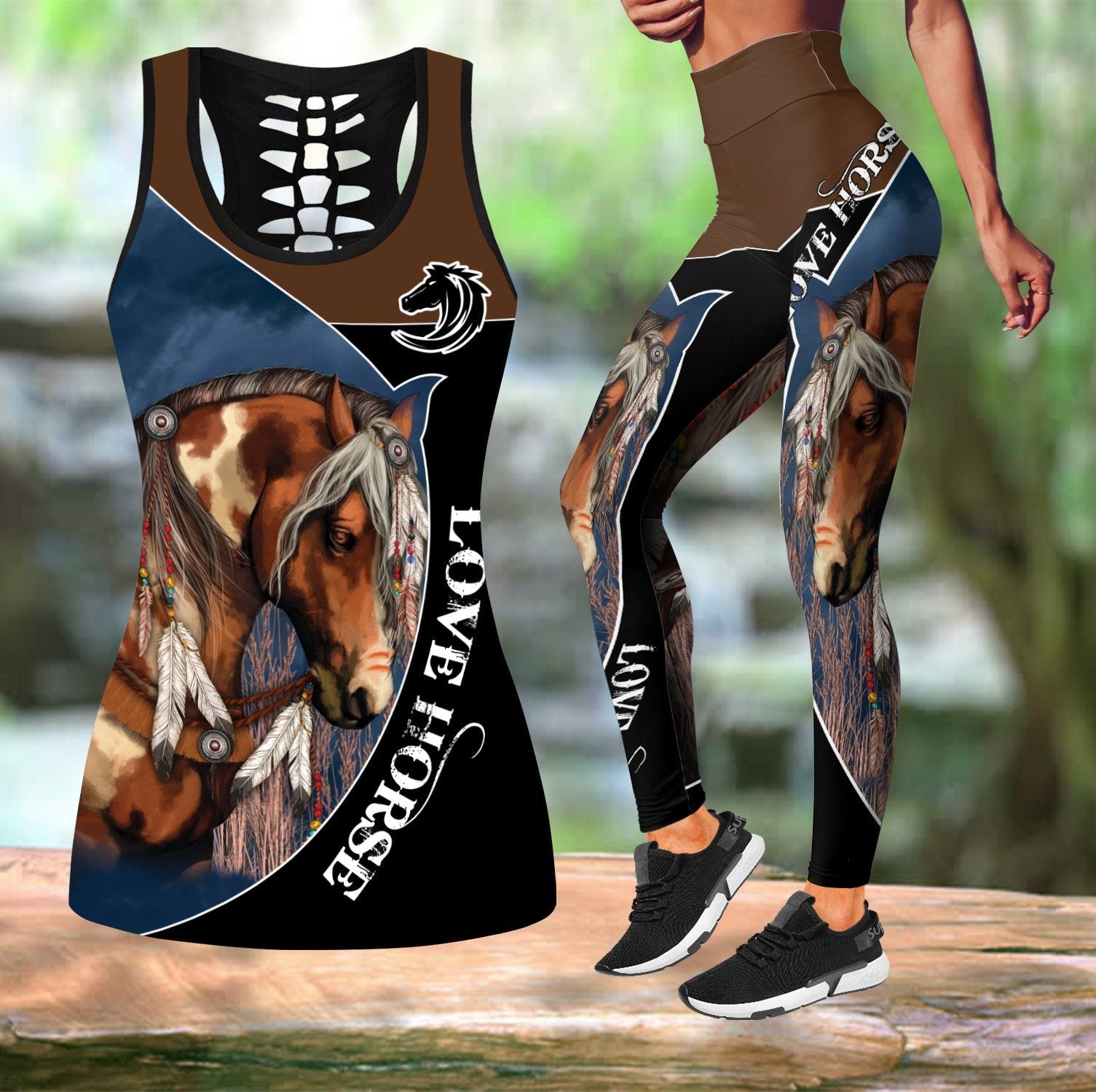 Love Horse Combo Tank + Legging TR2604205 - Amaze Style™-Apparel