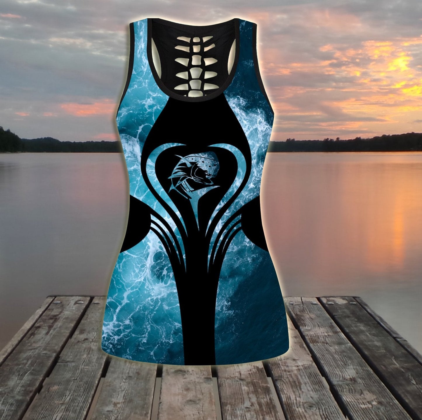 Mahi-mahi fishing gear blue ocean Combo Legging + Tank TR2704204 - Amaze Style™-Apparel