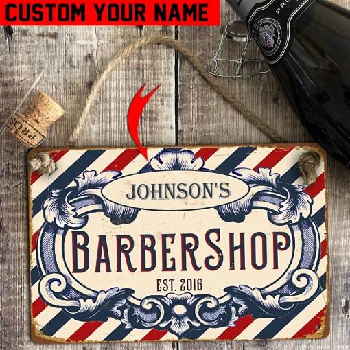 Personalized Barber Shop Welcome Door Mat