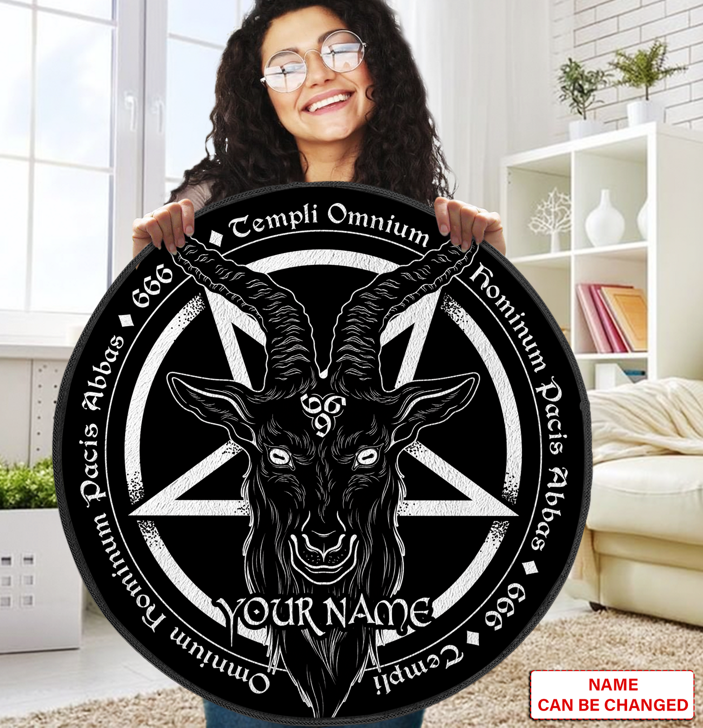 Customize Name Satanic Circle Rug MH24052101
