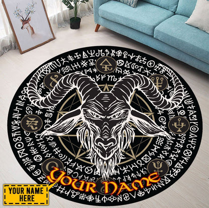Customize Name Skull Circle Rug NTN19052103