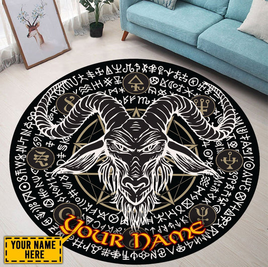 Customize Name Skull Circle Rug NTN19052103