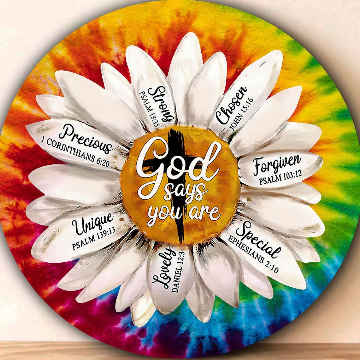 Jesus-Daisy God Say You Are Circle Rug