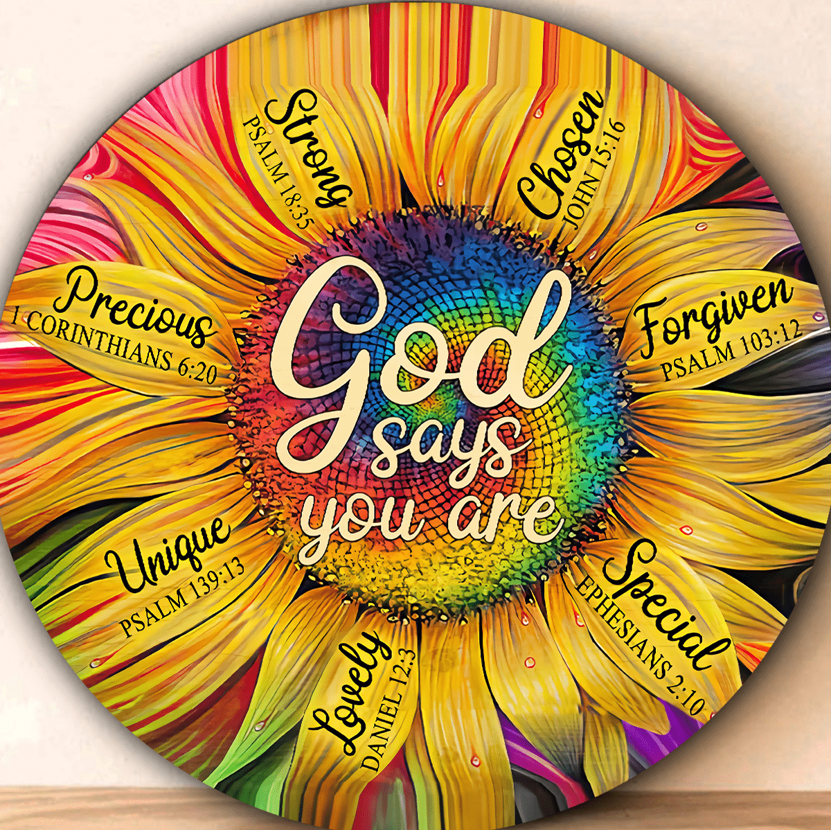 Jesus-Sunflower God Say You Circle Rug