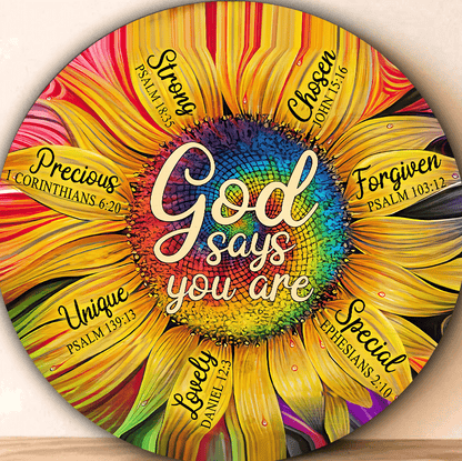 Jesus-Sunflower God Say You Circle Rug