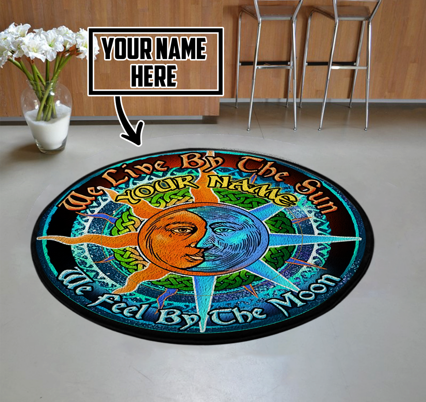 Customize Name Wicca Circle Rug DA18052106