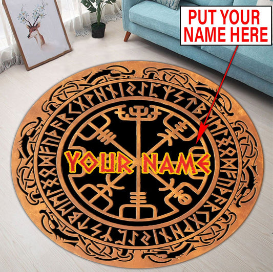 Customize Name Viking Circle Rug HHT18052104