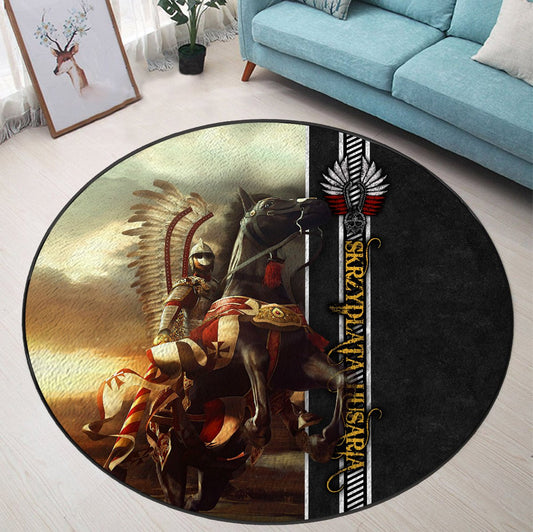 Premium Polish Winged Hussars Circle Rug