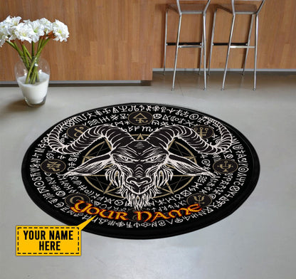 Customize Name Skull Circle Rug NTN19052103