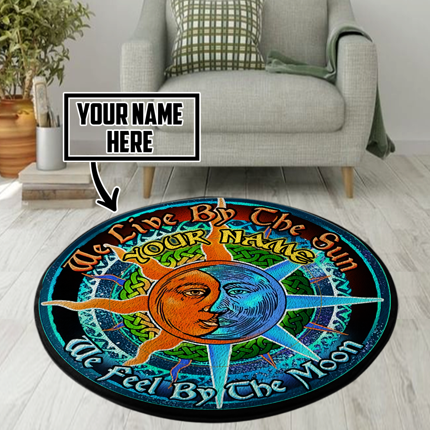 Customize Name Wicca Circle Rug DA18052106