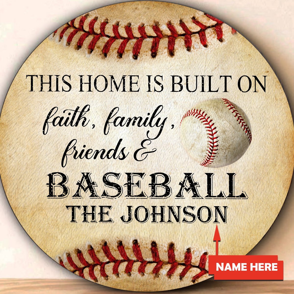 Customize Name Baseball Circle Rug TNA22052102