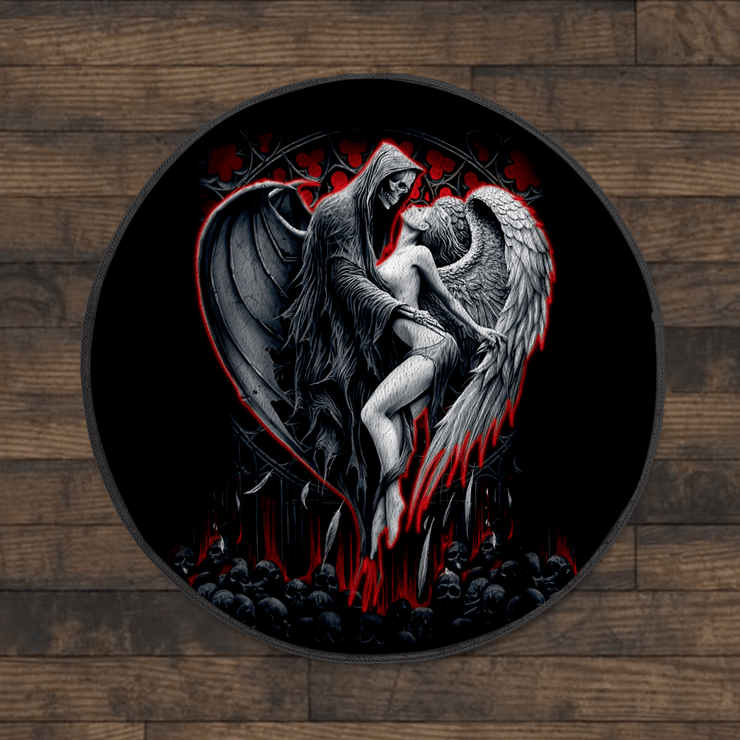 Skull and Beauty Circle Rug