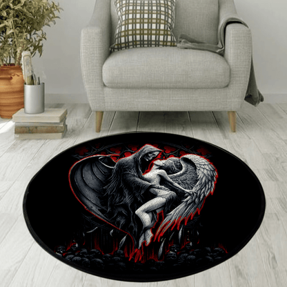 Skull and Beauty Circle Rug