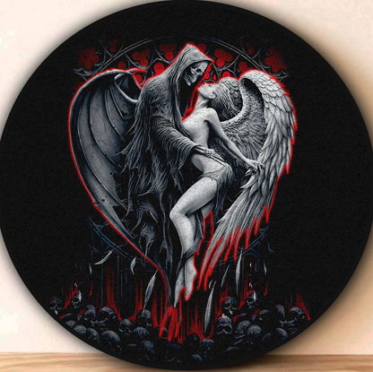 Skull and Beauty Circle Rug