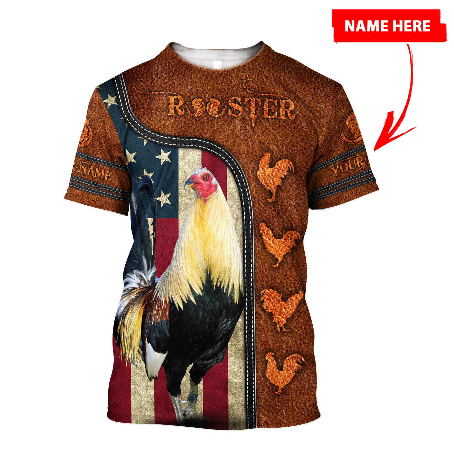 Personalized Rooster 3D Printed Unisex Shirts TN PD20042101