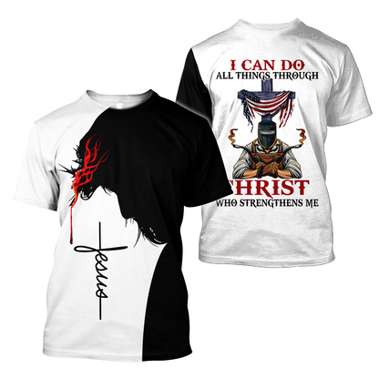 Unisex 3D All Over Printed Jesus Welder Shirts MEI