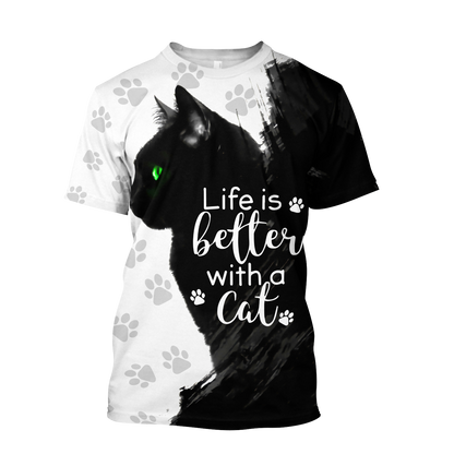 Black Cat 3D All Over Printed Shirts