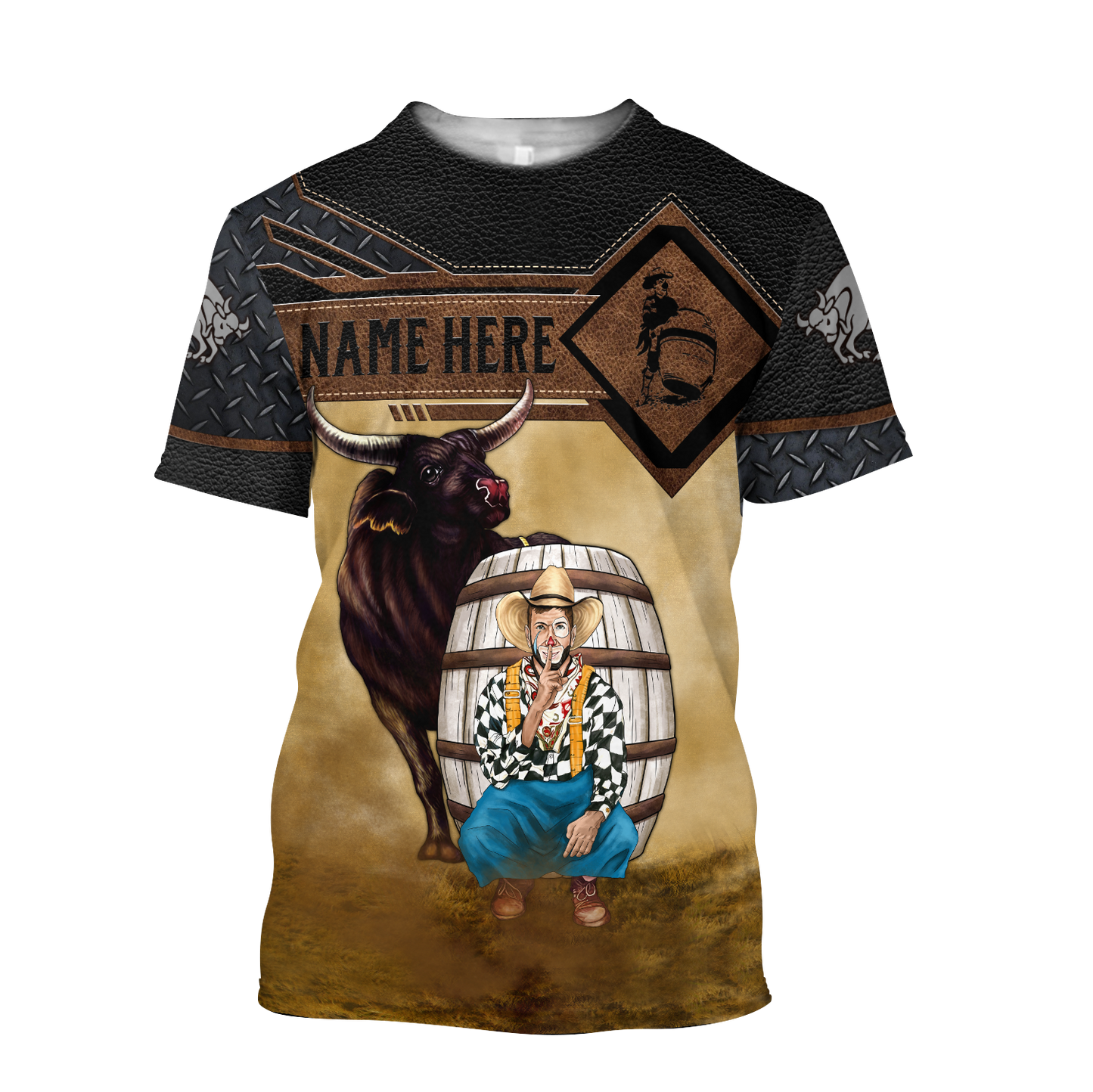 Personalized Name Bull Riding 3D All Over Printed Unisex Shirts Rodeo Clown