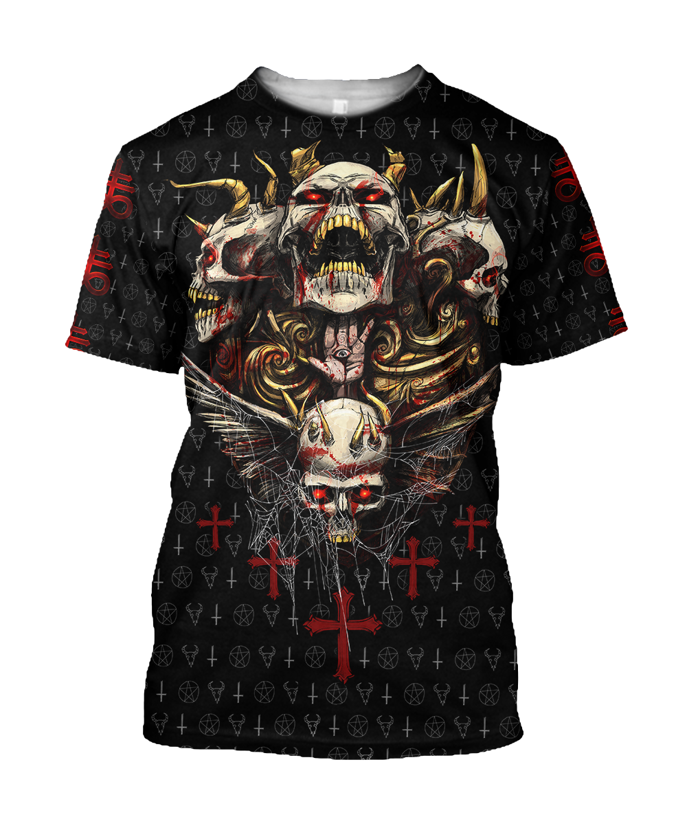 Red Eyes Skull Hoodie For Men And Women