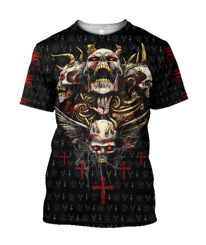 Red Eyes Skull Hoodie For Men And Women