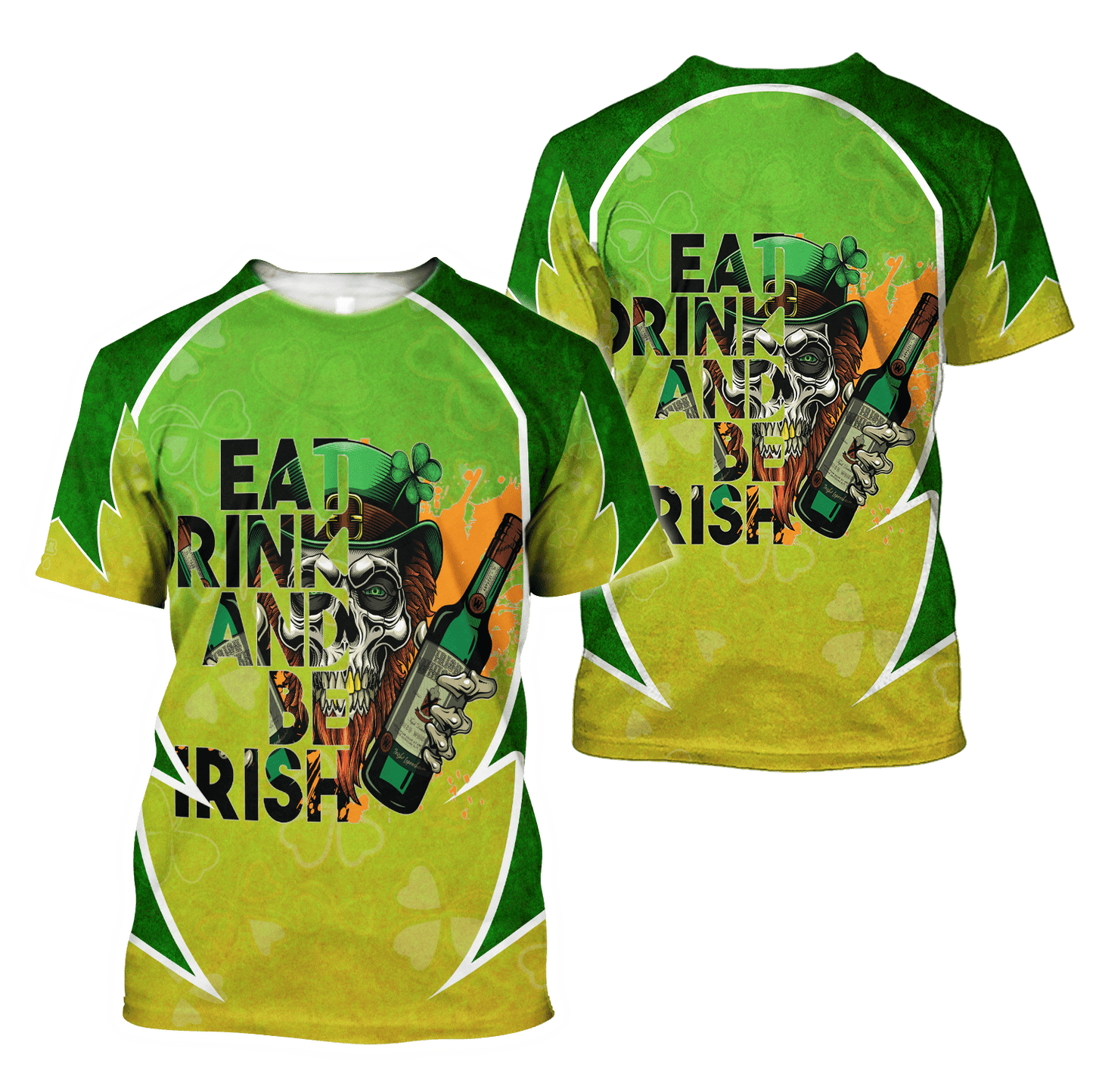 Happy St Patrick's Day Irish Skull 3D All Over Printed Unisex