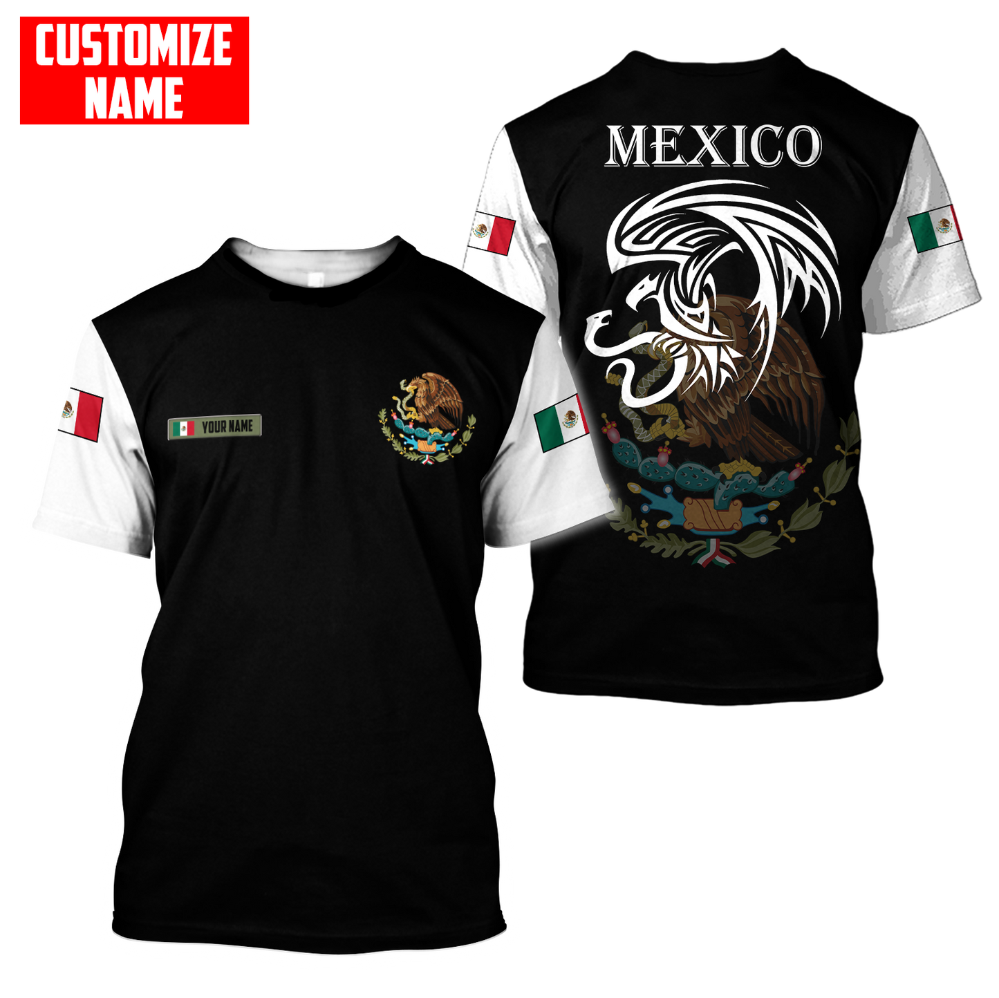 Personalized Name Mexico Combo T-shirt and Short 3D All Over Printed