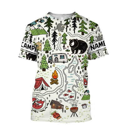 Camping 3D All Over Printed Unisex Shirts Camp Maps