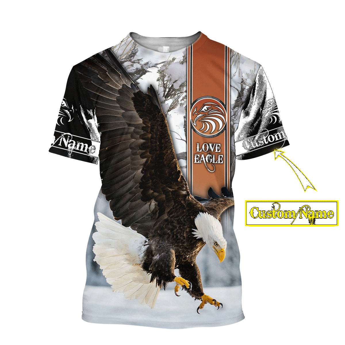 Customize Name Eagle 3D All Over Printed Shirts