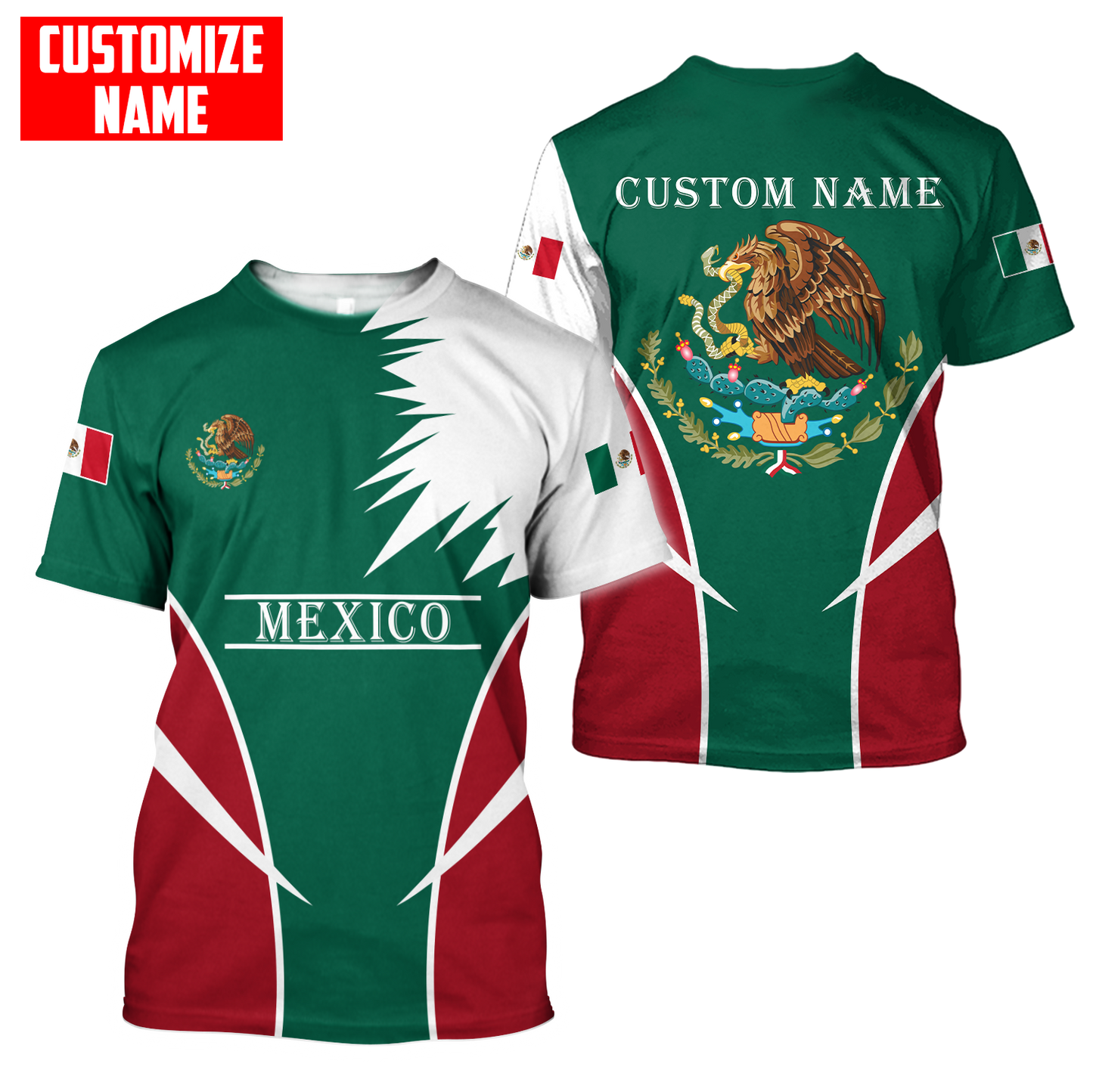 Personalized Name Mexico Combo T-shirt and Short 3D All Over Printed