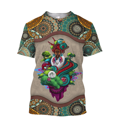 African Girl Pattern Unisex Deluxe Hoodie ML