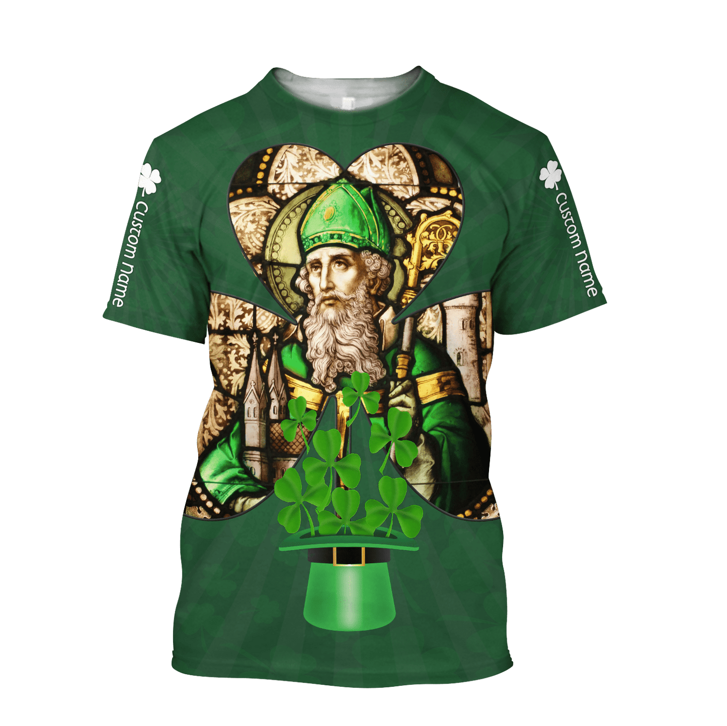 Custom name Shamrock Saint Patrick's Day 3D Design print shirts