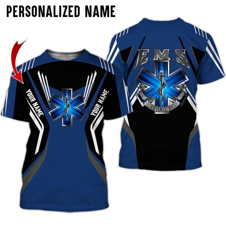 Premium EMS Personalized Name 3D All Over Printed Unisex Shirts