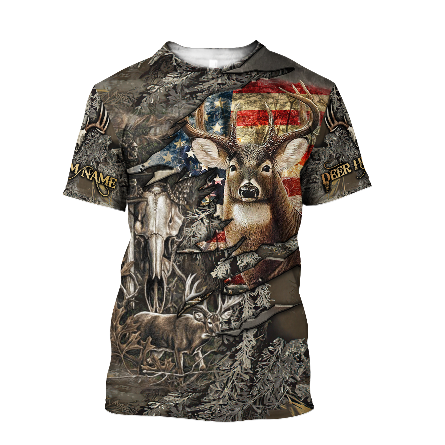 Deer Hunting Personalized Name 3D All Over Printed Shirts