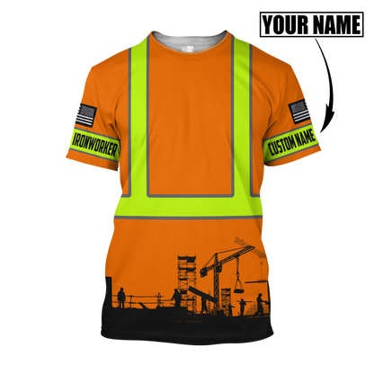 Personalized Ironworker Safety 3D All Over Printed Unisex Shirts TN