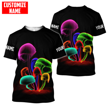 Customize Name Mushroom Hippie Combo T-Shirt And Board Short