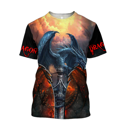 Premium Blue Dragon All Over Printed Shirts For Men And Women MEI