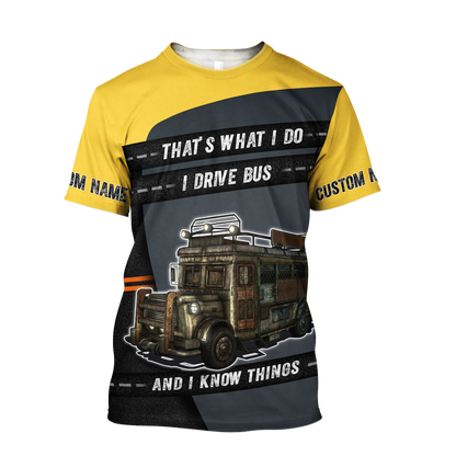 Premium Unisex Custom Name All Over Printed Bus Driver Shirts MEI