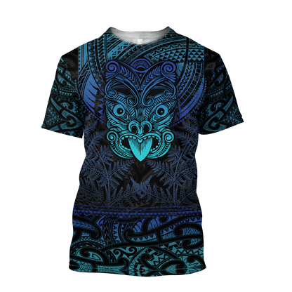 Maori Haka Dance Blue 3D Printed Unisex Shirts