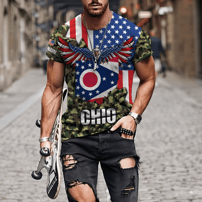 American Ohio Personalize 3D Over Printed Unisex Deluxe Hoodie ML