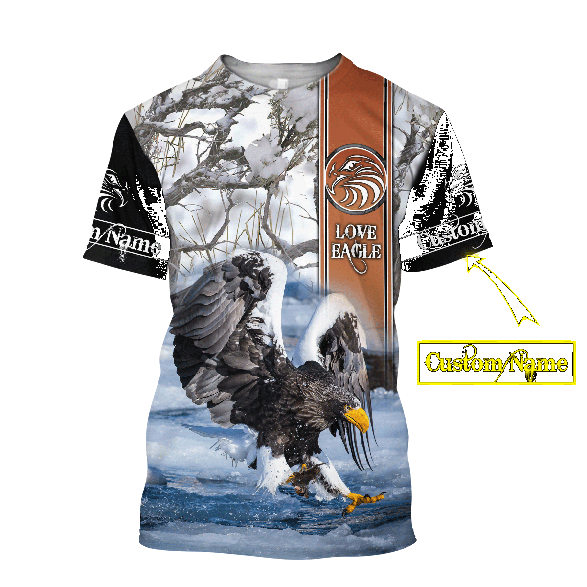 Customize Name Eagle 3D All Over Printed Shirts For Men and Women