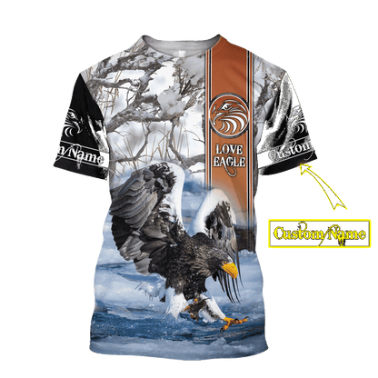 Customize Name Eagle 3D All Over Printed Shirts For Men and Women