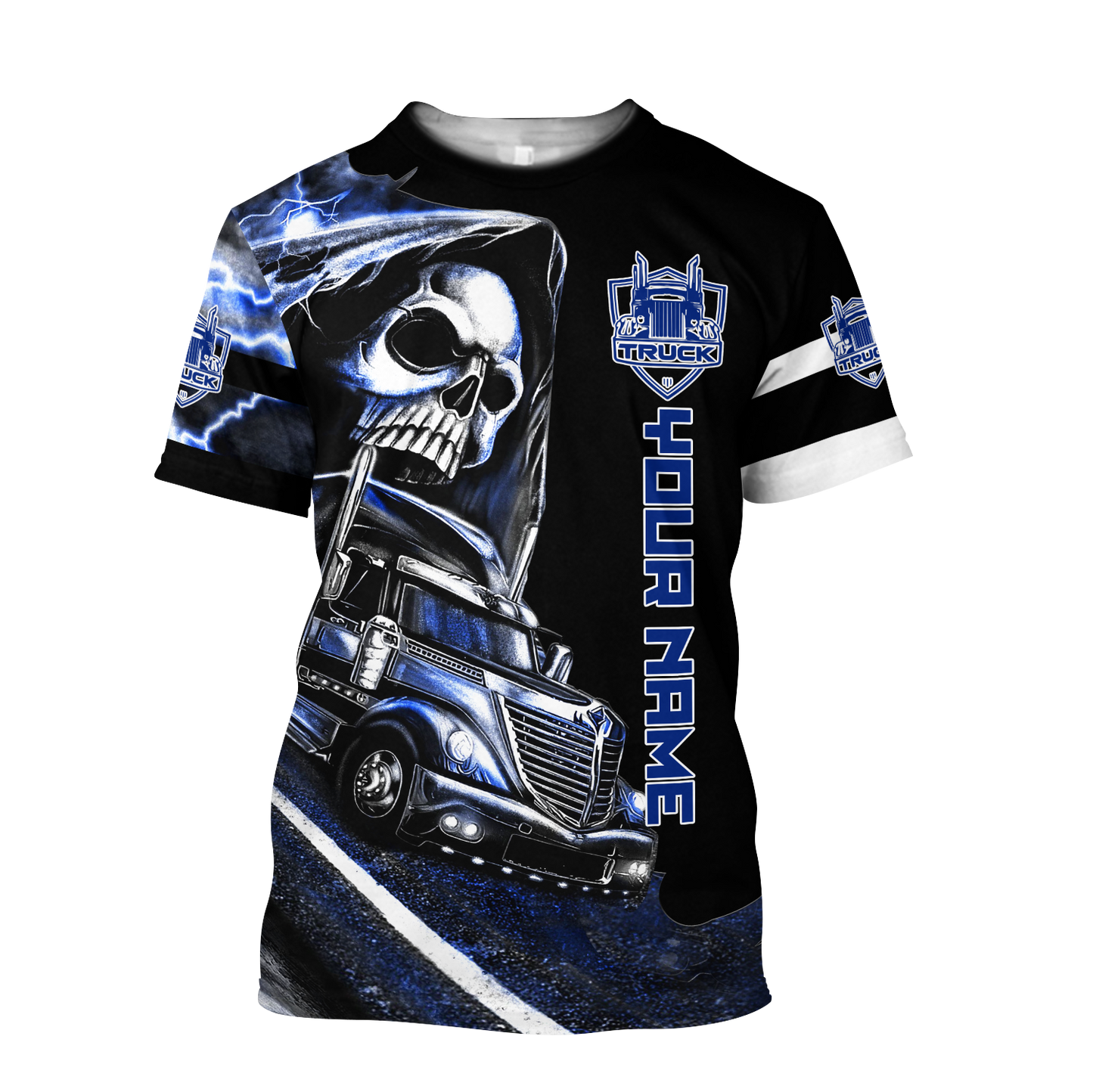 Customize Name Trucker 3D All Over Printed Shirts For Men and Women