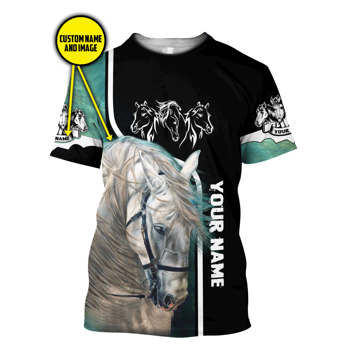 Personalized Name Premium Horse 3D All Over Printed Unisex Shirts