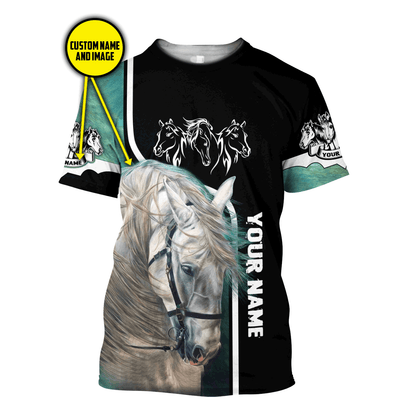 Personalized Name Premium Horse 3D All Over Printed Unisex Shirts