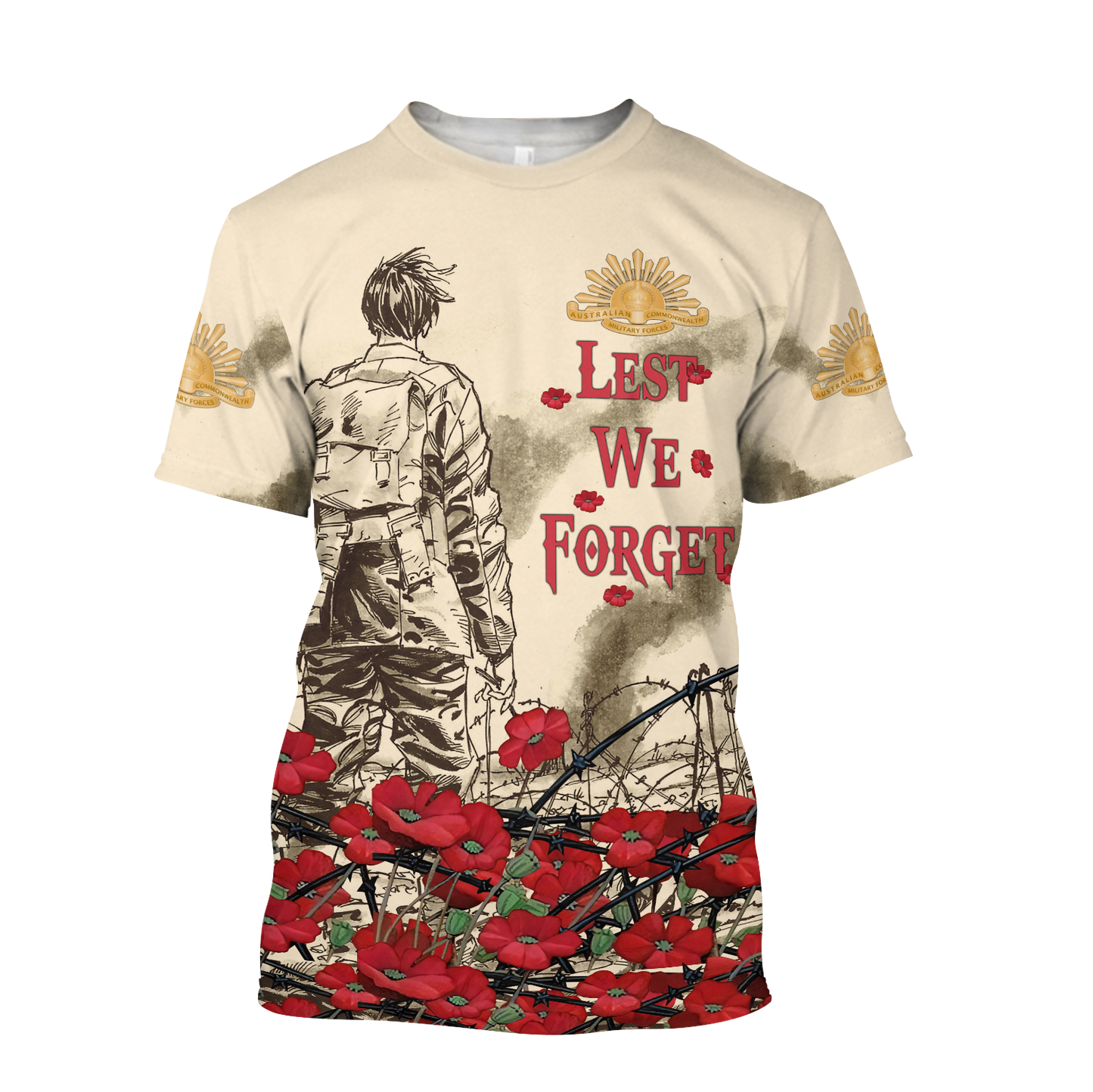 Premium Unisex Hoodie Poppy Flower Lest We Forget Anzac Day ML