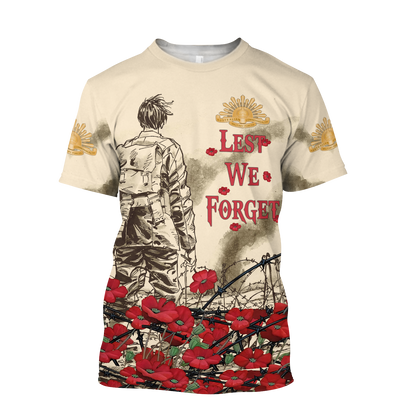 Premium Unisex Hoodie Poppy Flower Lest We Forget Anzac Day ML