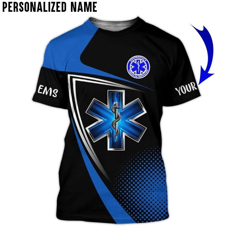 Premium EMS Personalized Name 3D All Over Printed Unisex Shirts